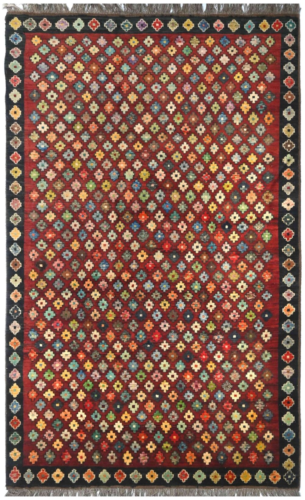 Handmade Moroccan rugs Material Spun wool in rectangular Shape pattern mini geometrical flower color multicolor size 10 x 6 by Zetta Rugs