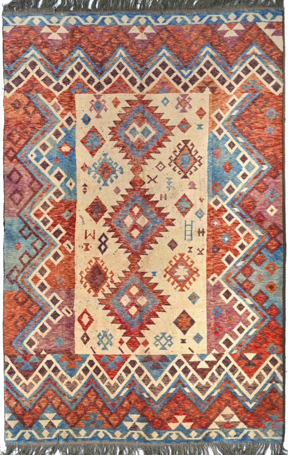 Handmade Chobi rugs Material Spun wool in rectangular Shape pattern benzene color Multicolor size 10 x6 by Zetta Rugs