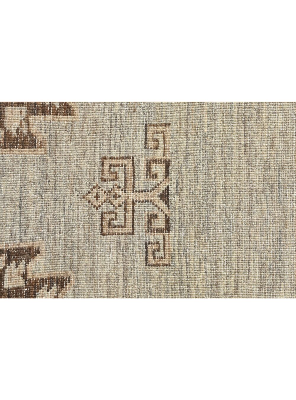 Chobi handmade rug, size 10x8, featuring intricate beige and brown medallion patterns, ideal for adding warmth and elegance to living room or bedroom decor.